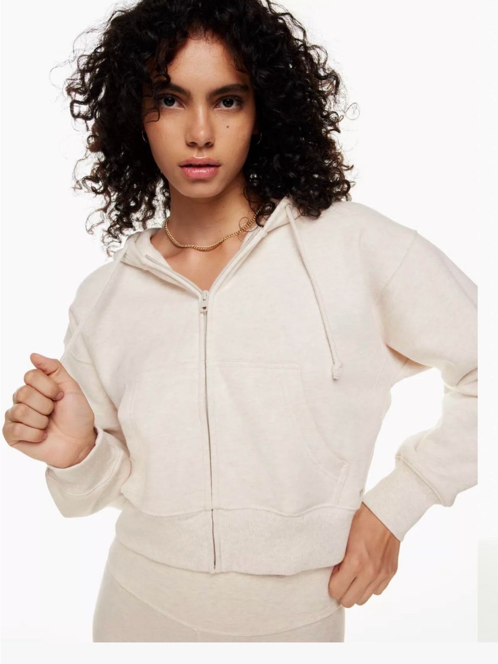 TNA Cozy Fleece Boyfriend Boxy Zip Hoodie